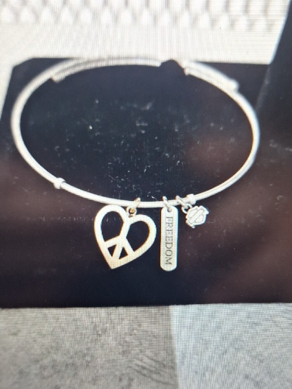 NWT Harley-Davidson Stainless Steel Bangle Bracelet with Heart & Freedom Charms